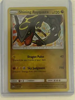 Pokemon Shining Rayquaza 56/73 Shining Legends Shiny Holo Rare Card - Image 1