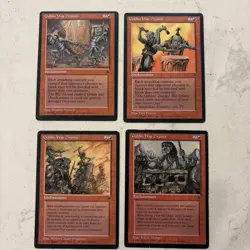 Magic the Gathering MTG Goblin War Drums Play Set Of 4 Cards - Image 1
