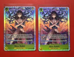 One Piece Card Game Nico Robin EB-03 SR Lot of 2 - Image 1