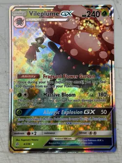 Vileplume GX 4/236 Cosmic Eclipse Ultra Rare Pokemon Card NM - Image 1