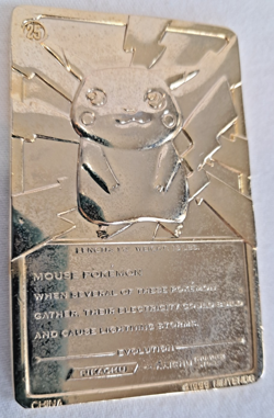 30th Anniversary Pikachu 1999 Burger King 23K Gold Plated Card Ball 30 Years - Image 3