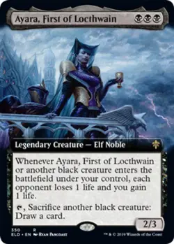 MTG Ayara, First of Locthwain - Extended Art, NM-Mint, English Throne of Eldrain - Image 1