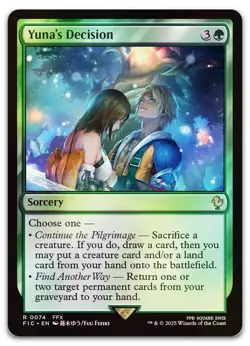 Yuna's Decision (Surge Foil) #74 (NM) Final Fantasy FIC Magic MTG - Image 1