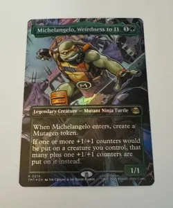 Magic MtG: *Borderless Foil* Michelangelo, Weirdness to 11 (TMNT), NM - Image 2