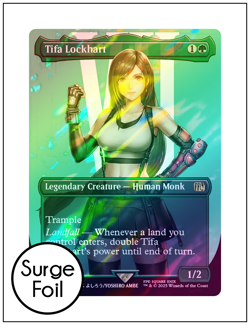 1x Tifa Lockhart, Surge Foil Borderless Art, Final Fantasy, Magic MTG NM - Image 1