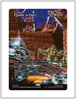 1x Trouble in Pairs, TMNT, Borderless Art PZA 0003, Magic MTG NM - Image 1