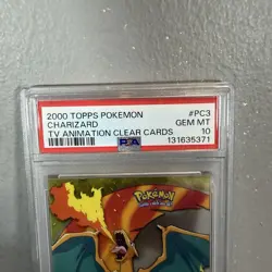 2000 Topps Pokemon Charizard TV Animation Clear Cards PSA 10 Gem Mint - Image 2