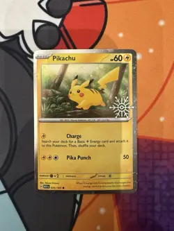 2023 Pokemon Gaming SV 151 - MEW EN Pikachu Cosmos Holo #025/165 HOLIDAY STAMP - Image 1