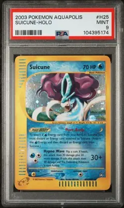 2003 Pokemon Aquapolis Suicune Holo Rare #H25/H32 PSA 9 MINT - Image 1