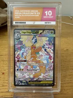 Pokemon TCG Ascended Heroes Mega Dragonite EX 290/217 SIR ACE 10. Gem Mint - Image 1