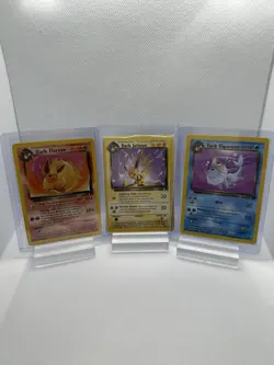 Pokemon Eeveeloution Set Rocket Dark Jolteon Dark Vaporeon Dark Flareon NM - Image 1