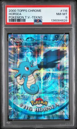 2000 TOPPS CHROME POKEMON T.V. TEKNO #116 HORSEA PSA 8 - Image 1