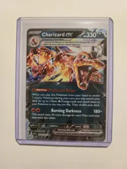 Pokemon Charizard Ex 054/091 Double Rare Paldean Fates MINT w Toploader - Image 1