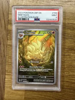 Pokemon TCG Ninetales 199/197 Obsidian Flames Illustration Rare PSA 9 - Image 1