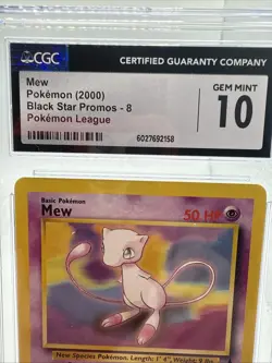 2000 Pokemon Mew Black Star Promo #8 Pokemon League CGC 10 GEM MINT - Image 3