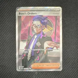 Pokemon TCG Boss's Orders Trainer Corbeau ASKR Full Art Holo Rare 258/217 - Image 1