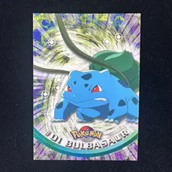 Topps Pokemon Bulbasaur #01 E1/12 1999 The First Movie Black Logo - Image 1