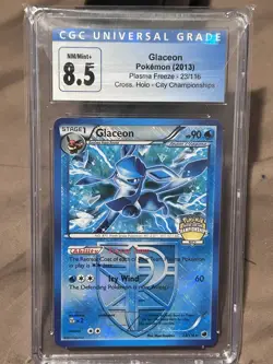 Glaceon Pokemon 2013 23/116 Plasma Freeze Cross Holo City Championships CGC 8.5 - Image 1