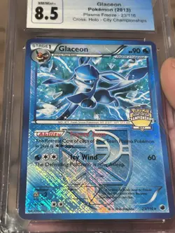 Glaceon Pokemon 2013 23/116 Plasma Freeze Cross Holo City Championships CGC 8.5 - Image 5