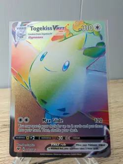 Pokemon TCG: Togekiss VMAX #191/185 Rainbow Rare (Secret) Vivid Voltage Holo - Image 1