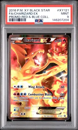 2016 Pokemon XY Black Star Promo XY121 FA/Charizard EX Red & Blue Mint PSA 9 !! - Image 1