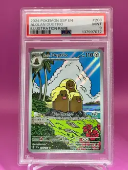 2024 Pokemon Alolan Dugtrio Illustration Rare #208/191 Surging Sparks PSA 9 - Image 2