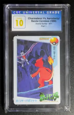 1988 Pokemon Charmeleon Vs Aerodactyl Bandai Carddass #41 CGC Pristine 10 - Image 1