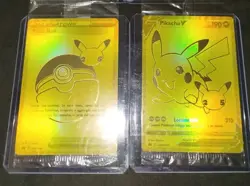 Pokemon Coppia Gold Pikachu Swsh145 + Pokeball Swsh146 Sealed - Image 1