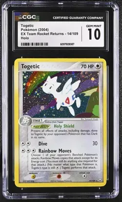 Togetic Holo Rare CGC 10 GEM Pokemon EX Team Rocket Returns #14 Non Reverse - Image 1