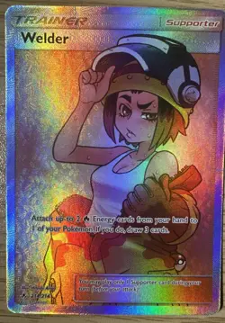 Pokemon TCG Welder Unbroken Bonds 214/214 Holo Full Art Ultra Rare HP/Damaged - Image 1