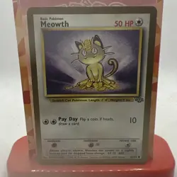 Meowth Gold Border Promo Fruit Roll Up 56/64 Pokemon Jungle MP/LP - Image 1