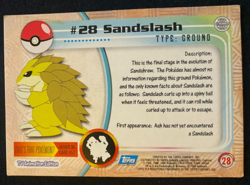 Sandslash #28 Topps TV Animation Edition Blue Label Pokemon Card MP - Image 2