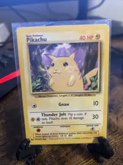 Pokemon TCG Base Set Pikachu Card 58/102 Unlimited Regular Common - Image 1
