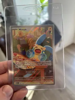 Pokemon TCG Minun 194/182 Paradox Rift Holo Card, Illustration Rare, Full Art - Image 1