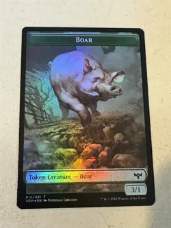 mtg foil token Copy // Boar, 019/012, Innistrad Crimson Vow, unplayed - Image 2