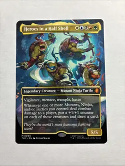 Heroes in a Half Shell (0006) (Borderless) TMNT MTG Plus Bonus Rare!!! - Image 1