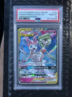Pokemon Gardevoir & Sylveon GX Ultra Rare Holo 130/214 Unbroken Bonds PSA 10 - Image 1