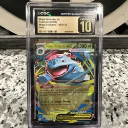 CGC Pristine 10 Mega Venusaur ex 003/132 Holo Mega Evolution Pokemon Card - Image 1