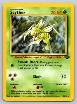 Scyther - Jungle - Rare - 26/64 - Pokemon - LP - Image 2