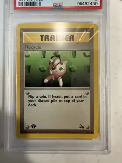 Pokemon Recycle 61/62 Fossil 1st Edition Trainer Regular Common 1999 PSA 8 - Image 3