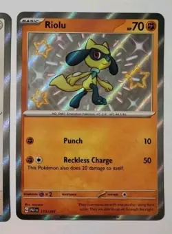 Shinx - 135/091 - Pokemon Paldean Fates Shiny Rare Card & Riolu 173 - Image 3