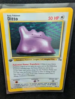 1999 Pokemon 1st Edition Holo Ditto Fossil 3/62 MINT - Image 4