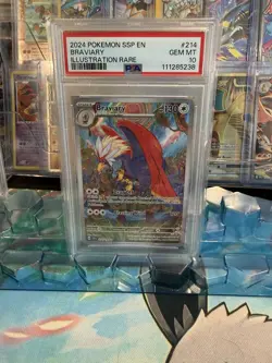 PSA 10 Pokemon TCG Braviary Illustration Rare Gem Mint SURGING SPARKS - Image 1