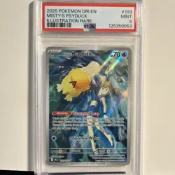2025 POKEMON DRI EN-DESTINED RIVALS ILLUSTRATION RARE #193 MISTY'S PSYDUCK PSA 9 - Image 1