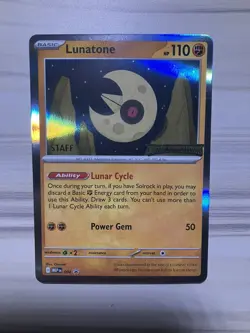 TCG Pokemon English Lunatone - 004 [Staff] 004 Me: Mega Evolution Promo Holo - Image 1