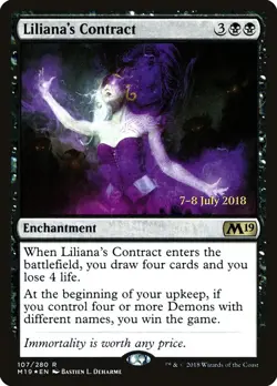 Liliana's Contract [Core Set 2019 Prerelease Promos] Lightly Played Foil - Image 1