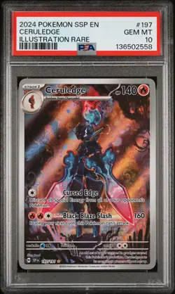 2024 POKEMON SSP EN-SURGING SPARKS ILLUSTRATION RARE #197 CERULEDGE PSA 10 - Image 1