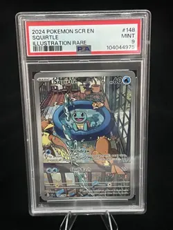 Pokemon Squirtle TCG Holo Card 148/142 Stellar Crown Illustration, PSA 9 - Image 1