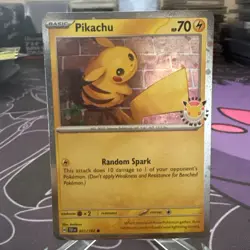 Pokemon TCG Pikachu 051/162 Cosmo Holo 2026 Pokemon Day Stamp Promo - Image 1