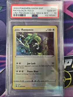 2024 Pokemon SWSH BSP #029 Rayquaza Holo Sea & Sky Black Star Promo, PSA 10 - Image 1